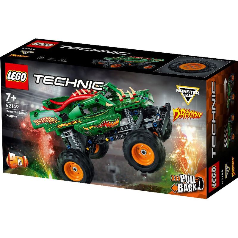 LEGO Technic Monster Jam Dragon 42149， Monster Truck Toy for Boys